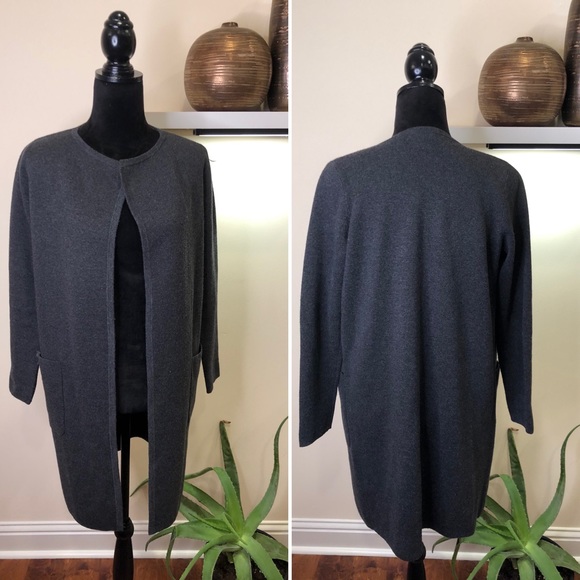 J Crew Cocoon Charcoal Gray Merino Wool Cardigan XXS - Picture 2 of 8